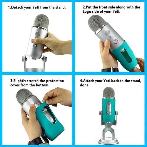Miniatura 7 de YOUSHARES Blue Yeti Protector - Funda de silicona de protección completa para micrófono Yeti y Yeti Pro (Blackout)