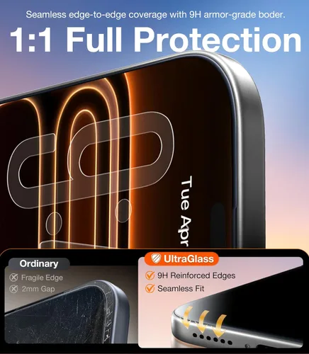 Miniatura 8 de UltraGlass Protector de pantalla de privacidad de vidrio 9H+ para iPhone 15 Pro Max [armadura de privacidad invisible], protector de pantalla S24