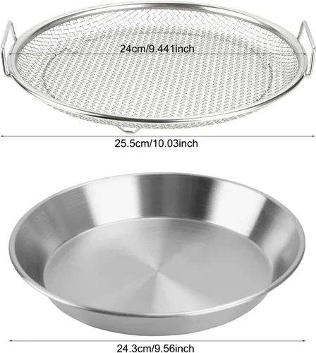 Miniatura 3 de Bandeja de filtro de aceite, coladores de malla de acero inoxidable, accesorios para freidora de aire, estante de drenaje de alimentos fritos