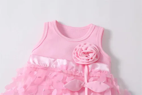 Miniatura 5 de Niyage Conjunto de mameluco de vestido con flores para bebé, traje de fiesta con tutú para bebé