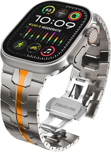 Miniatura 14 de Correa de acero inoxidable WINGLE para Apple Watch Band Ultra 3/2/1 Banda Ultra 49mm 46mm 45mm 44mm 42mm Series 11/10 SE 3/2/1 para hombres, bandas
