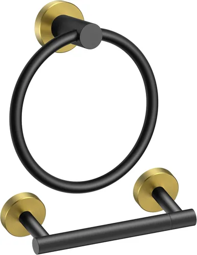FORIOUS Soporte de pared para papel higiénico, SUS304 de acero inoxidable con doble poste giratorio para rollo de papel higiénico y juego de anillos