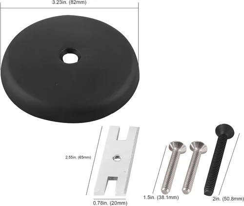 Miniatura 6 de Placa de desagüe de bañera de un solo orificio con tornillos a juego, fácil de instalar, negro mate