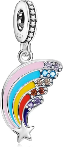 Annmors Dijes familiares de joyería para mujer, plata de ley 925, colgante con circonita cúbica, cuentas de joyería para niñas, regalos de bricolaje