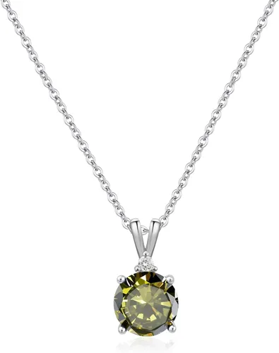 Miniatura 32 de 8mm Round Cubic Zirconia Sterling Silver Necklace Dainty Necklace Birthstone Jewelry Pendant Necklaces for Women