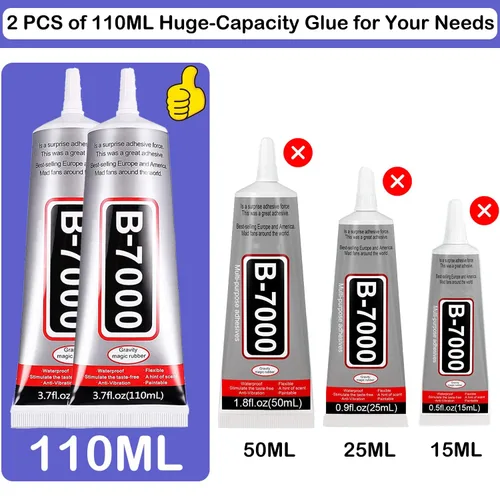 Miniatura 3 de B7000 - Pegamento adhesivo de diamantes de imitación para manualidades, 2 unidades de 3.7 fl oz con 5 bolígrafos de punteo, lápiz de cera y pinzas
