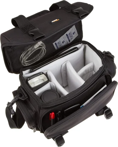 Miniatura 2 de Amazon Basics Bolsa grande para dispositivos DSLR, negra con interior gris
