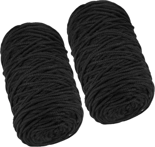 Miniatura 8 de 200g de hilo de algodón hueco tejido a crochet, hilo redondo de tela para bolso de mano de bricolaje, canasta, cojín, bolsa de crochet (Azul Aqua)