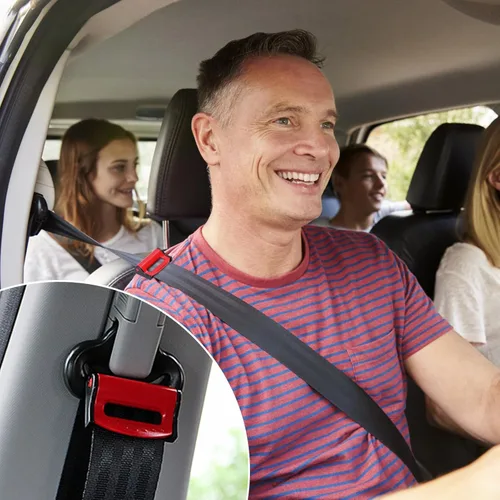 Miniatura 6 de 2 ajustadores de cinturón de seguridad de automóvil, clip de posicionador universal para adultos y niños, evita que el cojín del asiento se mueva