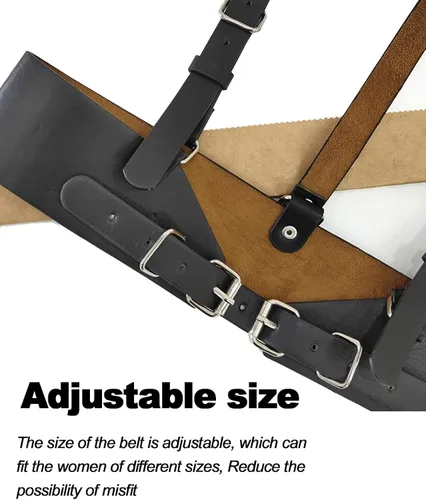 Miniatura 5 de Tecotely Punk Leather Body Harness for Women, Adjustable Body Chain Belt Rave Accessories