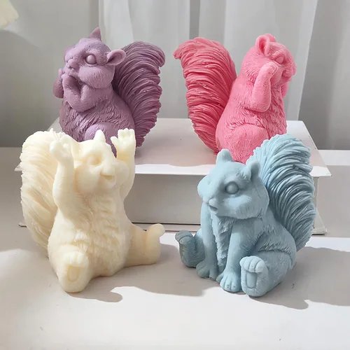 Miniatura 2 de Molde de vela de ardilla, moldes de silicona de fundición de resina para decoración del hogar y fabricación de velas, molde en espiral de onda