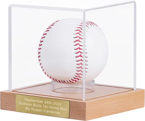 Estuche de exhibición de béisbol, estuche de béisbol con grabado Remember Your Special Baseball, caja de almacenamiento de béisbol acrílica con