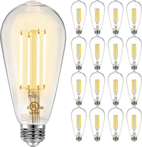 Miniatura 7 de DAYBETTER Paquete de 4 bombillas LED Edison vintage, bombilla LED E26 equivalente a 60 W, bombillas LED regulables, 8 W de alto brillo, 800 lúmenes