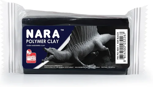 Miniatura 3 de NARA Arcilla de polímero para hornear, 1 color, 1 bloque, 16.01 oz (1 libra) (negro)