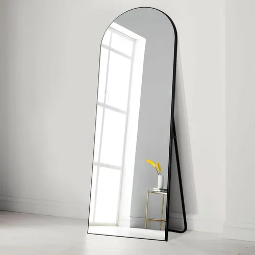 Miniatura 2 de PexFix espejo de cuerpo entero, 65 x 22 pulgadas, elegante espejo de suelo con parte superior arqueada, para dormitorio o tocador, espejo de pie
