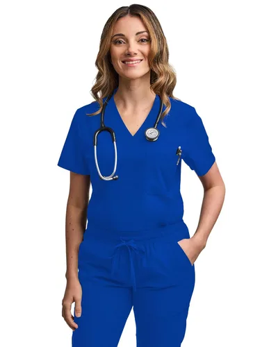 Miniatura 3 de Green Town - Conjunto de ropa quirúrgica para mujer, pantalón jogger y camiseta con cuello en V, 5 bolsillos, banda de yoga, uniforme de enfermería