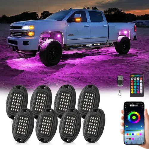 Miniatura 11 de 6 cápsulas de luces LED de aleación para UTV, ATV, carrito de golf, camioneta RZR todoterreno, kit de neón RGB multicolor impermeable actualizado