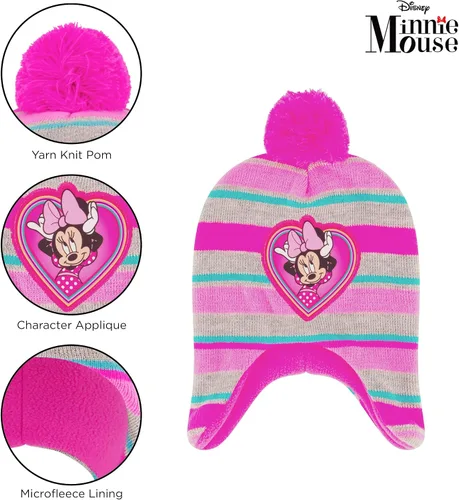Miniatura 3 de Disney Conjunto de gorro y guantes de invierno para niñas de 2 a 4 años o gorro de Minnie Mouse y guantes para niños de 4 a 7 años