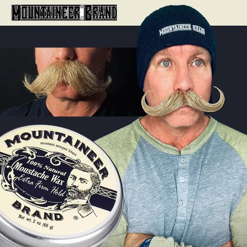 Miniatura 17 de Cera de bigote de marca Mountaineer, natural, sin residuos, clara y fácil de usar, 2 oz de estaño, Original