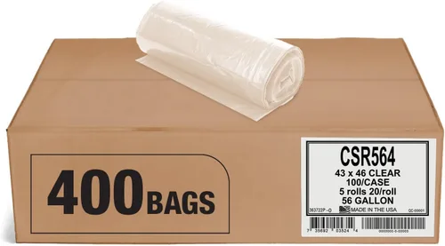 Miniatura 14 de Aluf Plastics Bolsas de basura transparentes de alta calidad para 7-10 galones, paquete enorme de 500 unidades, 24 x 23 pulgadas, 1.0 milésimas