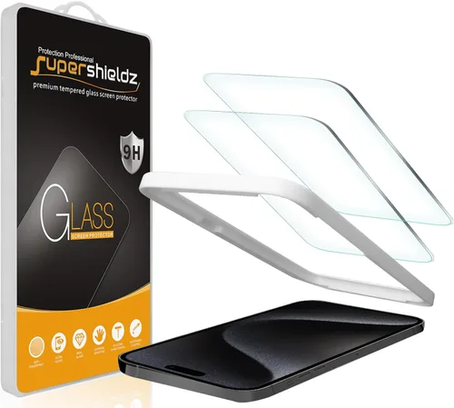 Miniatura 22 de Supershieldz (2 Pack) Diseñado para iPhone 14 Pro Max (6.7 pulgadas) Protector de pantalla de vidrio templado con (Bandeja de fácil instalación)