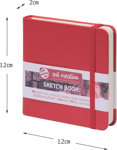 Miniatura 2 de Cuaderno de bocetos Talens Art Creation rojo 12X12 cm, 140 gramos