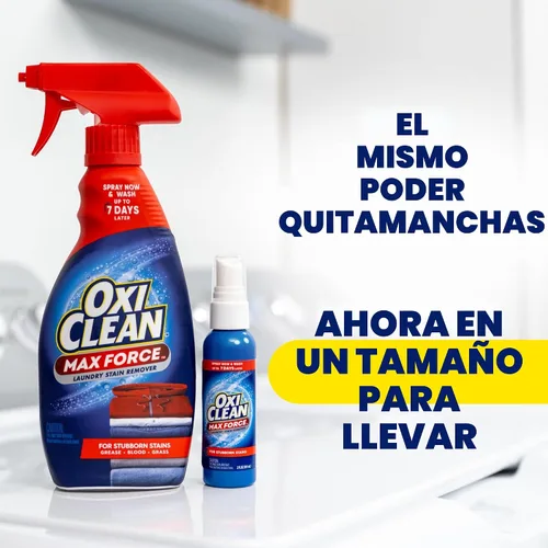 Miniatura 2 de OxiClean Max Force - Spray quitamanchas para lavandería, artículos esenciales para recién nacidos y bebés, tratamiento de manchas para viajes