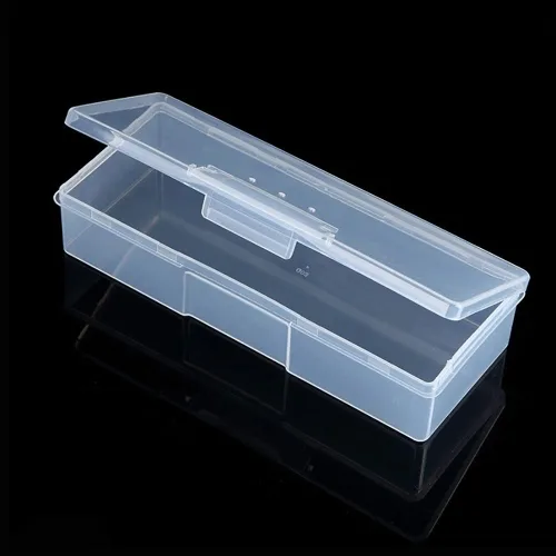 Miniatura 2 de Paquete de 4 cajas de herramientas de uñas, estuche de plástico para limas de uñas, contenedor de pedicura, estuche de almacenamiento de archivos