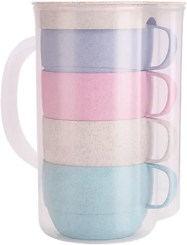 Miniatura 33 de Taza de café sellada con paja de trigo, taza de plástico portátil creativa, taza de alimentos de alto valor que acompaña a beber 16.9 fl oz/17 oz