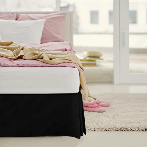 Miniatura 8 de LUX Décor Falda de Cama King de 16 Pulgadas de Caída - Falda de Cama Plisada de Microfibra Cepillada - Fácil Ajuste, Resistente a Arrugas y Negro