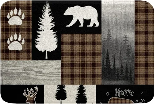 Miniatura 34 de Highland - Alfombra de baño de vaca para regalo de vaqueros, alfombra de baño de granja occidental de 20 x 32 pulgadas, tapete de baño de animales