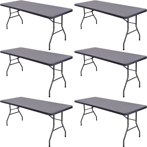 Miniatura 31 de Pack de 6 manteles de picnic elásticos ajustados para mesas rectangulares de 6 pies, impermeables, lavables, de spandex para patio, plegables