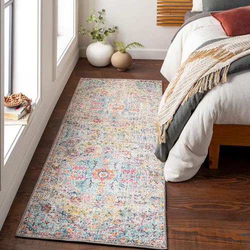 Miniatura 45 de Artistic Weavers Romaine - Alfombra vintage con medallón, 2 pies x 3 pies, celeste Azul cielo