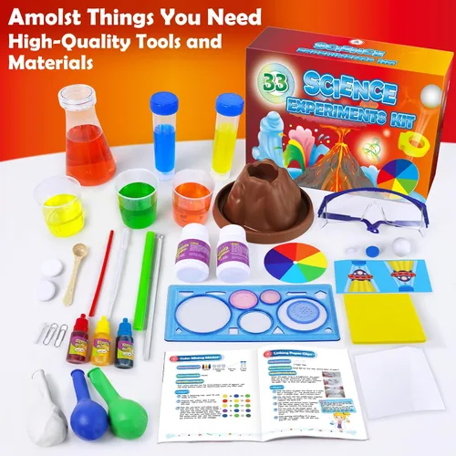 Miniatura 6 de UNGLINGA Kit de Ciencia de 33 Experimentos para Niños, Juguetes STEM para Proyectos Científicos, Regalos Educativos de Química para Niños y Niñas
