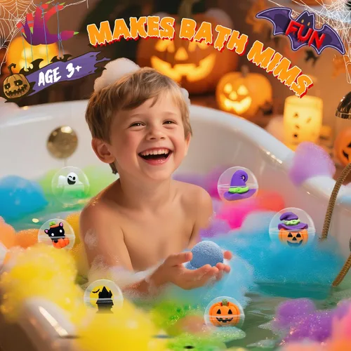 Miniatura 3 de Bombas de baño de Pascua para niños, rellenos de cesta de Pascua para adolescentes, juego de 6 orgánicos con juguetes sorpresa
