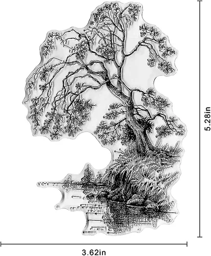 Miniatura 2 de Tree by The River Sellos transparentes para hacer tarjetas, álbumes de recortes, decoración de bricolaje, sello transparente de fondo para Estilo 1