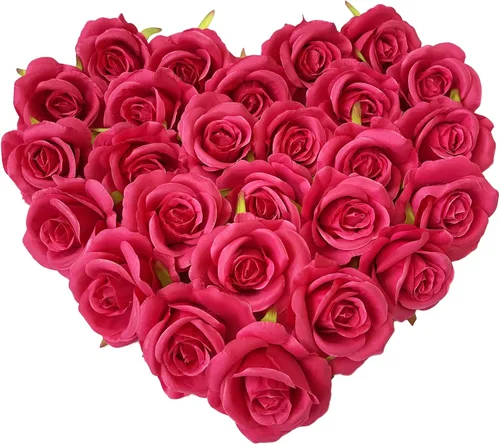 Miniatura 10 de Cabezales de rosas artificiales de 3.5 pulgadas, 20 unidades, rosas rosas claras de aspecto real para boda, decoración del hogar, manualidades, Rosa