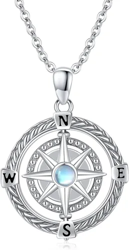 Go in the Direction of Your Dream - Collar de brújula con nudo celta irlandés, colgante de brújula redondo para hombres y mujeres, cristal