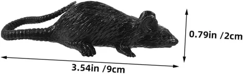 Miniatura 2 de Uonlytech 24pcs Realistic Fake Rat Prank Lightweight Mouse Figurines for Halloween Party Decorations Novelty Trick Joke Props Black and Gray