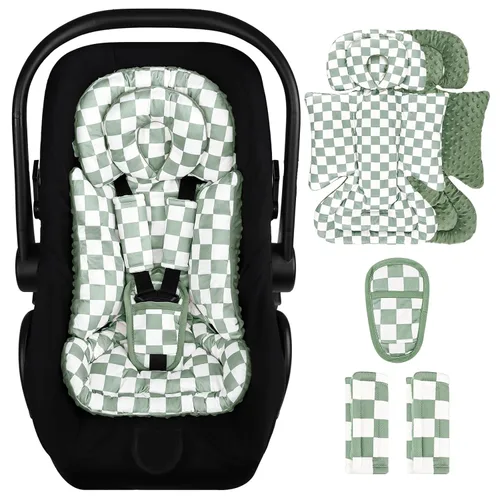 Miniatura 9 de DILIMI Inserto para asiento de automóvil infantil, soporte de cabeza de asiento de automóvil para bebé con reposacabezas extraíble, cojín ajustable