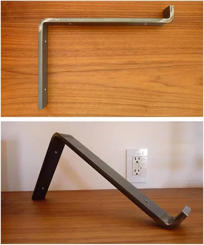 Miniatura 4 de Soporte para estante de hierro forjado, soporte para estante flotante, soporte de pared para estantería, soporte para estante de almacenamiento