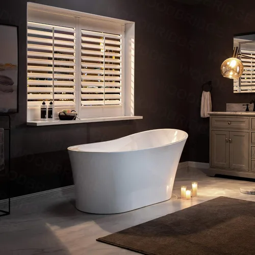 Miniatura 9 de WOODBRIDGE Bañera de acrílico independiente de 59 pulgadas, bañera contemporánea con desbordamiento y drenaje negro mate B0083-MB-Drain O/blanco