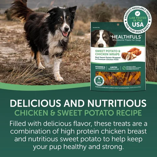 Miniatura 3 de Golosinas de batata con pollo envuelto para perros Healthfuls, 16oz