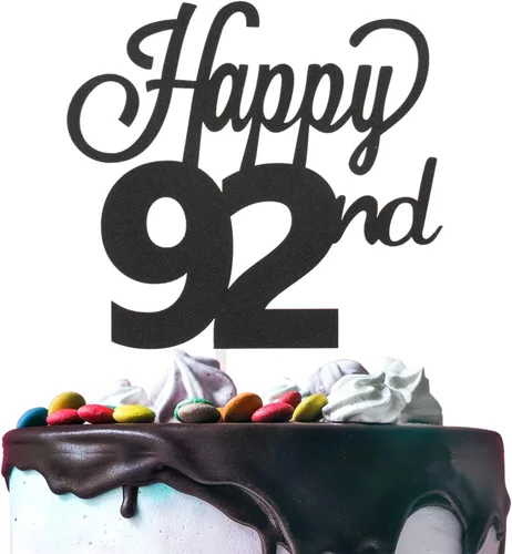 Miniatura 103 de LINGTEER - Decoración para pastel con texto "Happy Birthday 100", color negro