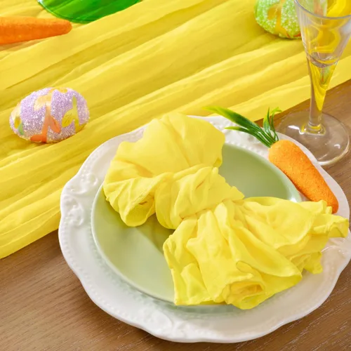 Miniatura 12 de DeZerlor Paquete de 12 servilletas de tela de estopilla de color azul claro, juego de 12 servilletas de cena a granel de 21 x 21 pulgadas