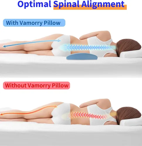 Miniatura 5 de Almohada de Soporte Lumbar para la Cama para Aliviar el Dolor de Espalda: Almohada de Espalda Baja para Dormir - Almohada de Cintura de Espuma Azul