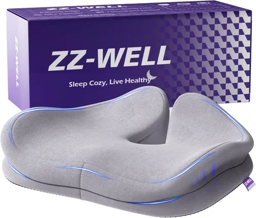 Miniatura 11 de ZZ-WELL - Cojines de asiento para sillas de oficina, cojín patentado para alivio de presión de coxis para dolor de coxis, almohadas de espuma