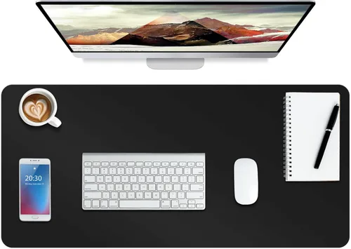 Miniatura 46 de Boutilon Almohadilla de piel protectora para escritorio, alfombrilla antideslizante para ratón, tapete de escritorio para computadora portátil, Caqui