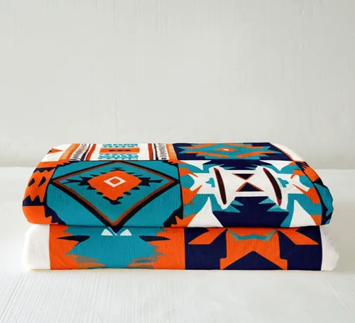 Miniatura 3 de Manta Étnica del Suroeste para Sofá Throw 50"X60" Manta Throw Sherpa Boho Occidental Manta Throw de Vellón Nativo Tribal Azteca Hippie Manta Peluda