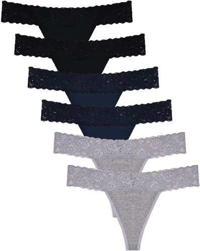 Sunm Boutique Lace Thongs for Women Thong Underwear Women Lace Panties Women Underwear Cotton Thongs for Women Pack